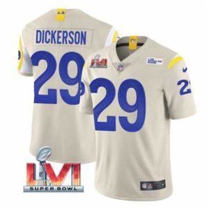 Exquisite Nike Los Angeles Rams 29 Eric Dickerson Bone 2022 Super Bowl LVI Vapor Limited Jersey