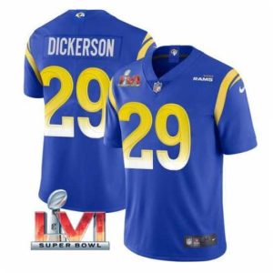 Exceptional Nike Los Angeles Rams 29 Eric Dickerson Royal 2022 Super Bowl LVI Vapor Limited Jersey