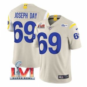 Premium Nike Los Angeles Rams 69 Sebastian Joseph Day Bone 2022 Super Bowl LVI Vapor Limited Jersey