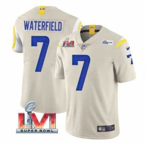 Gorgeous Nike Los Angeles Rams 7 Bob Waterfield Bone 2022 Super Bowl LVI Vapor Limited Jersey