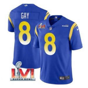 Marvelous Nike Los Angeles Rams 8 Matt Gay Royal 2022 Super Bowl LVI Vapor Limited Jersey