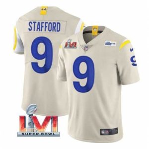 Marvelous Nike Los Angeles Rams 9 Matthew Stafford Bone 2022 Super Bowl LVI Vapor Limited Jersey