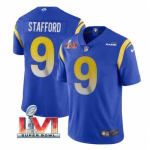 Superior Nike Los Angeles Rams 9 Matthew Stafford Royal 2022 Super Bowl LVI Vapor Limited Jersey
