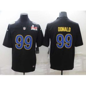 Exceptional Nike Los Angeles Rams 99 Aaron Donald Black 2022 Super Bowl LVI Vapor Limited Jersey