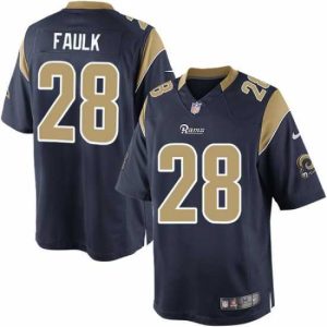 Marvelous Nike Navy Blue Mens NFL #28 St. Louis Rams Marshall Faulk Elite Home Jersey