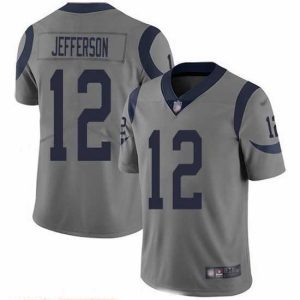Marvelous Nike Rams 12 Van Jefferson Gray Stitched NFL Limited Inverted Legend Jersey