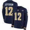 Nike Rams 12 Van Jefferson Navy Blue Team Color Men Stitched NFL Limited Therma Long Sleeve Jersey 736445 21804 550X550