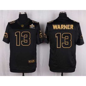 Superb Nike Rams #13 Kurt Warner Black Mens Stitched NFL Elite Pro Line Gold Collection Jersey