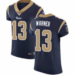 Gorgeous Nike Rams #13 Kurt Warner Navy Blue Team Color Mens Stitched NFL Vapor Untouchable Elite Jersey