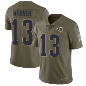 High quality Nike Rams #13 Kurt Warner Olive Mens Stitched NFL Limited 2017 Salute to Service Jersey