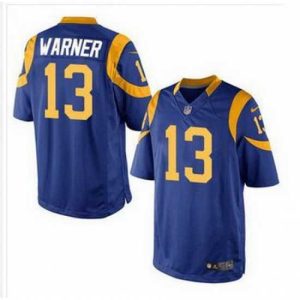 Exquisite Nike Rams #13 Kurt Warner Royal Blue Alternate  u95F7mens Stitched NFL Elite Jersey