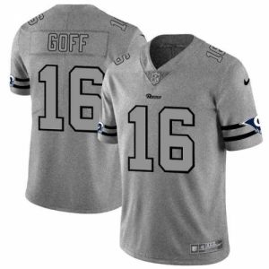 Marvelous Nike Rams 16 Jared Goff 2019 Gray Gridiron Gray Vapor Untouchable Limited Jersey