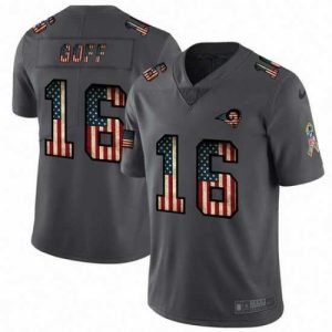 Superb Nike Rams 16 Jared Goff 2019 Salute To Service USA Flag Fashion Limited Jersey