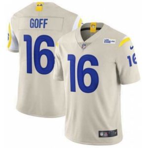 Outstanding Nike Rams 16 Jared Goff Bone 2020 New Vapor Untouchable Limited Jersey