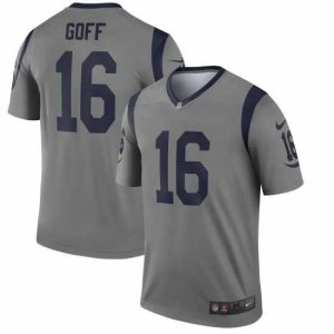 Superb Nike Rams 16 Jared Goff Gray Inverted Legend Jersey