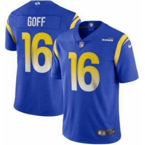 Finest Nike Rams 16 Jared Goff Royal 2020 New Vapor Untouchable Limited Jersey