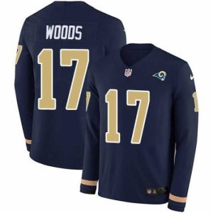Gorgeous Nike Rams 17 Robert Woods Navy Blue Team Color s Stitched NFL Limited Therma Long Sleeve Jersey