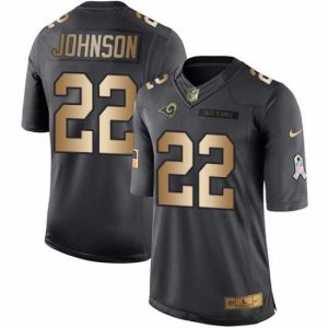 Gorgeous Nike Rams #22 Trumaine Johnson Black Mens Stitched NFL Limited Gold Salute To Service Jersey