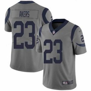 Exquisite Nike Rams 23 Cam Akers Gray Stitched NFL Limited Inverted Legend Jersey