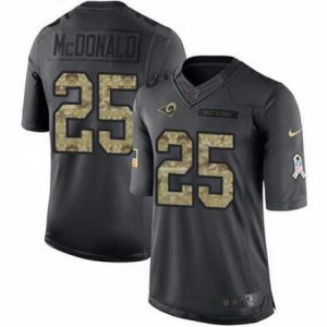 Exquisite Nike Rams #25 T J  McDonald Black Mens Stitched NFL Limited 2016 Salute to Service Jersey