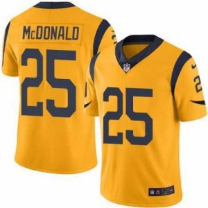 Gorgeous Nike Rams #25 T J  McDonald Gold Mens Stitched NFL Limited Rush Jersey