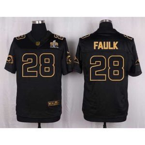 Superior Nike Rams #28 Marshall Faulk Black Mens Stitched NFL Elite Pro Line Gold Collection Jersey