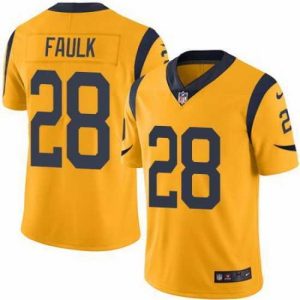 Superior Nike Rams #28 Marshall Faulk Gold Mens Stitched NFL Limited Rush Jersey