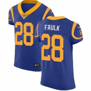Marvelous Nike Rams #28 Marshall Faulk Royal Blue Alternate Mens Stitched NFL Vapor Untouchable Elite Jersey