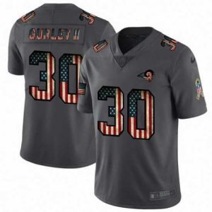 Outstanding Nike Rams 30 Todd Gurley II 2019 Salute To Service USA Flag Fashion Limited Jersey