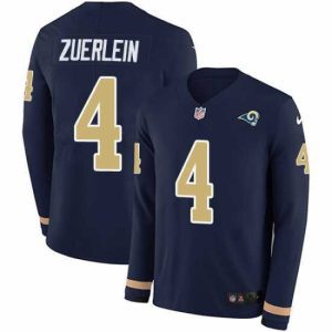 Exceptional Nike Rams 4 Greg Zuerlein Navy Blue Team Color s Stitched NFL Limited Therma Long Sleeve Jersey