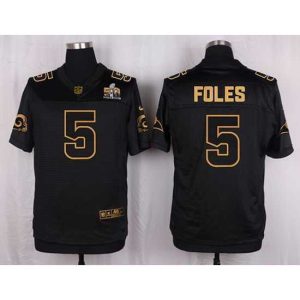 Superb Nike Rams #5 Nick Foles Black Mens Stitched NFL Elite Pro Line Gold Collection Jersey