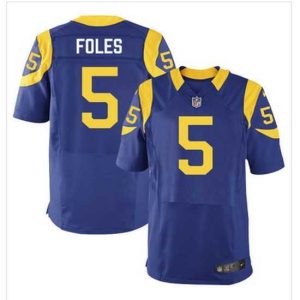 Gorgeous Nike Rams #5 Nick Foles Royal Blue Alternate Mens Stitched NFL Elite Jersey