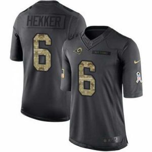 Gorgeous Nike Rams #6 Johnny Hekker Black Mens Stitched NFL Limited 2016 Salute to Service Jersey