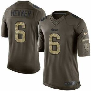 Exceptional Nike Rams #6 Johnny Hekker Green Mens Stitched NFL Limited Salute to Service Jersey