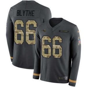 Superb Nike Rams 66 Austin Blythe Anthracite Salute to Service Stitched NFL Limited Therma Long Sleeve Jersey