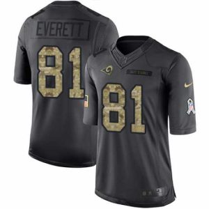 Superb Nike Rams #81 Gerald Everett Black Mens Stitched NFL Limited 2016 Salute to Service Jersey