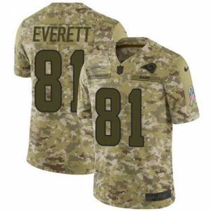 Exquisite Nike Rams #81 Gerald Everett Camo Mens Stitched NFL Limited 2018 Salute To Service Jersey