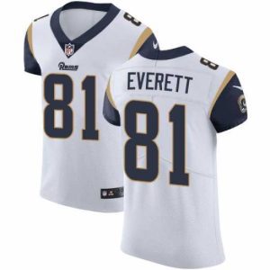 Outstanding Nike Rams #81 Gerald Everett White Mens Stitched NFL Vapor Untouchable Elite Jersey