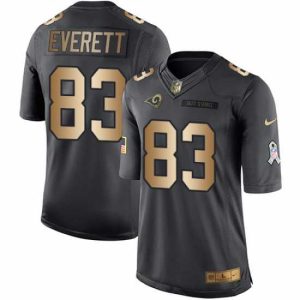 Finest Nike Rams #83 Gerald Everett Black Mens Stitched NFL Limited Gold Salute To Service Jersey