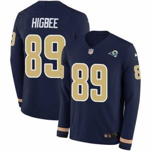 Gorgeous Nike Rams 89 Tyler Higbee Navy Blue Team Color s Stitched NFL Limited Therma Long Sleeve Jersey