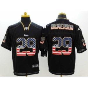 Marvelous Nike St. Louis Rams 29 Eric Dickerson Black Elite USA Flag Fashion NFL Jersey