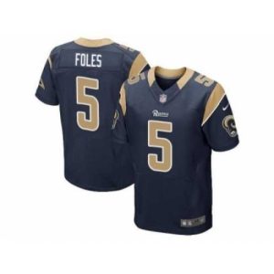 Premium Nike St. Louis Rams 5 Nick Foles Blue Elite NFL Jersey