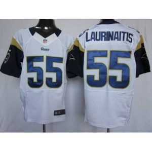 Superb Nike St. Louis Rams 55 James Laurinaitis White Elite NFL Jersey