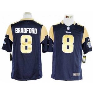 Premium Nike St. Louis Rams 8 Sam Bradford Game Blue NFL Jersey