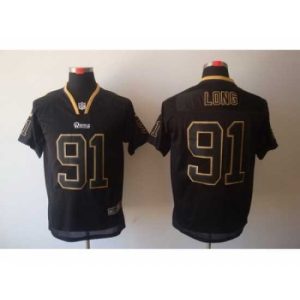 High quality Nike St. Louis Rams 91 Chris Long Black Elite Lights Out NFL Jersey