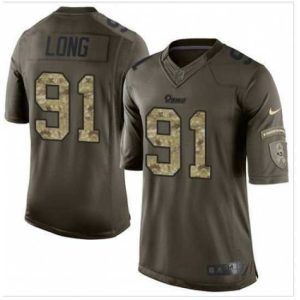 Marvelous Nike St  Louis Rams #91 Chris Long Green 27s Stitched NFL Limited Salute to Service Jersey