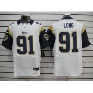 Gorgeous Nike St. Louis Rams 91 Chris Long White Elite NFL Jersey