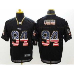 Outstanding Nike St. Louis Rams 94 Robert Quinn Black Elite USA Flag Fashion NFL Jersey