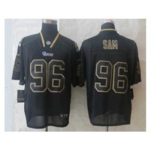 Superb Nike St. Louis Rams 96 Michael Sam black Elite Lights Out NFL Jersey