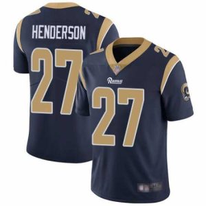 Marvelous Rams 27 Darrell Henderson Navy Blue Team Color Stitched Football Vapor Untouchable Limited Jersey